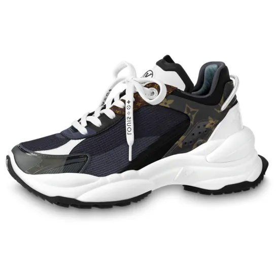 LOUIS VUITTON Run 55 Casual Shoes Women's Low-Top Blue Gray/White