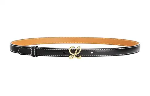 LOEWE Cow Leather Belts Women's Black Width 1.5cm