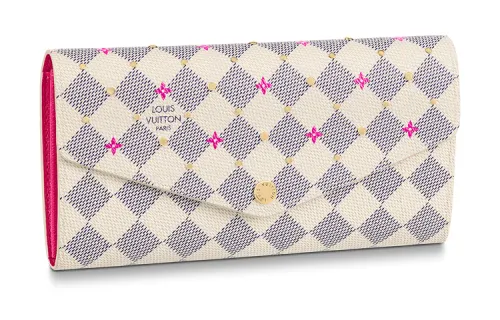 LOUIS VUITTON Sarah Coated Canvas Wallet Women's Fuchsia