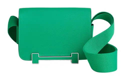 HERMES Geta Goatskin Wooden Sandal Bag, Crossbody Bag, Shoulder Bag Women's Mint Green