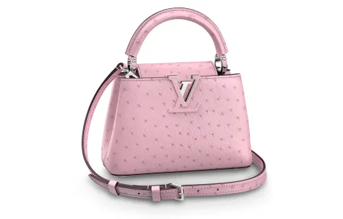 LOUIS VUITTON Capucines Ostrich Leather Kapsyn Shoulder Bag, Crossbody Bag, Handbag Mini Women's Pink