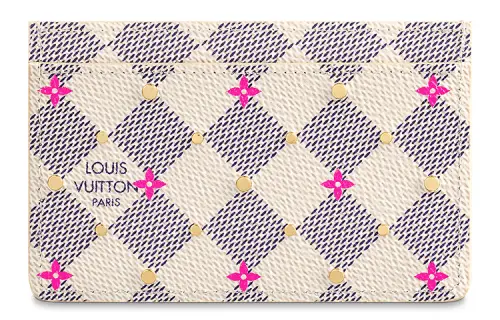 LOUIS VUITTON Coated Canvas Card Holder Women's Beige