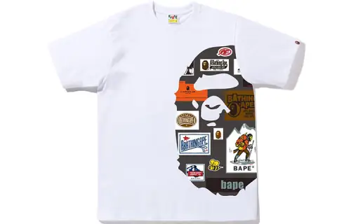 Bape Multi Label Side Big Ape Head Tee