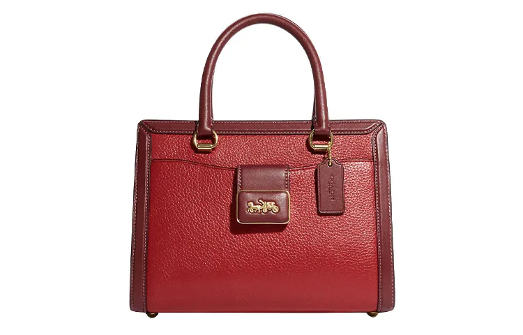COACH Grace Cow Leather With Split Cow Leather Shoulder Bag, Crossbody Bag, Handbag Regular Women's Red Apple Color