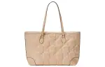 GUCCI GG Matelassé Leather Tote Shopping Bag Shoulder Bag, Handbag Medium Women's Beige Yellow
