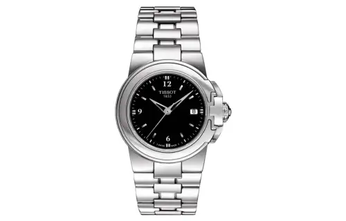 TISSOT Quartz Movement 50m Waterproof Women's Watch 31.5mm Black Dial Stainless Steel Case