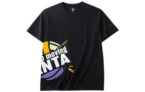 ANTA Life Collection T Shirts Unisex Black Crew Neck Moderate Straight Fit