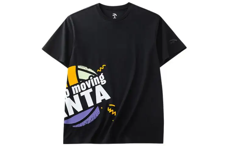 ANTA Life Collection T Shirts Unisex Black Crew Neck Moderate Straight Fit