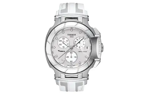 TISSOT Quartz Movement Men's Watch 50.26mm Silver Dial Stainless Steel Case Silicone Strap