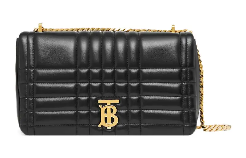 Burberry Lola Bag Quilting Lambskin Crossbody Bag, Shoulder Bag Women's Black