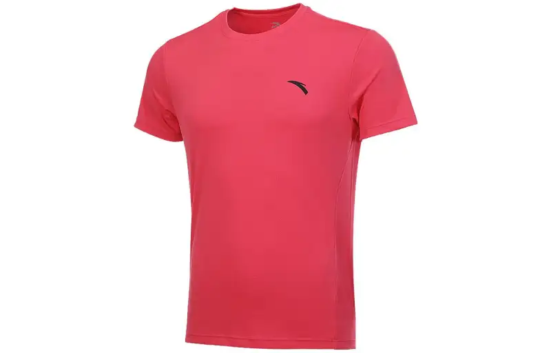 ANTA T Shirts Men's Pomelo Red Crew Neck Moderate Straight Fit
