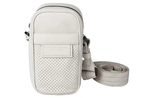 Bottega Veneta Leather Sling Bag, Shoulder Bag, Crossbody Bag, Cell Phone Pouch Men's White