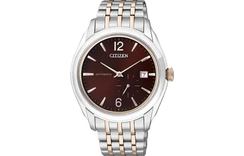 CITIZEN Automatic Mechanical Movement Stainless Steel Strap Watch Men's Watches Coffee Watch Dial