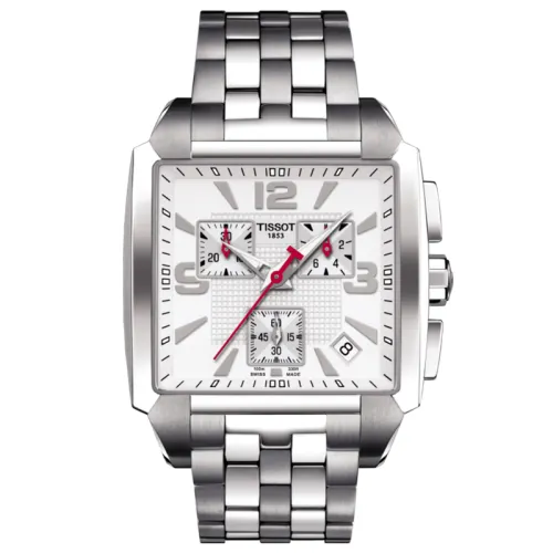 TISSOT Quartz Movement 100m Waterproof Men's Watch White Dial Stainless Steel Watchband