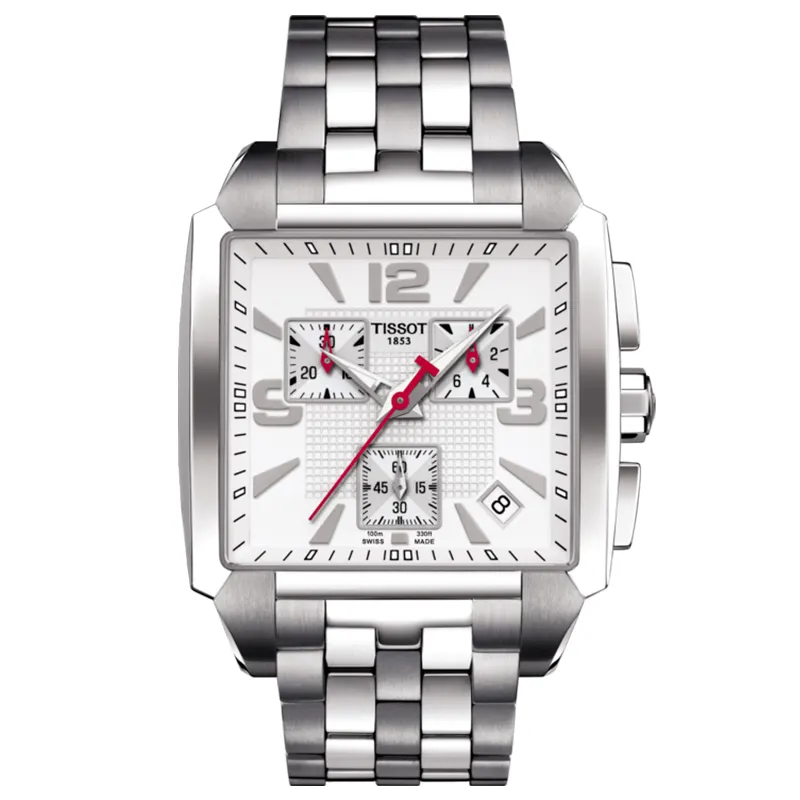 TISSOT Quartz Movement 100m Waterproof Men's Watch White Dial Stainless Steel Watchband