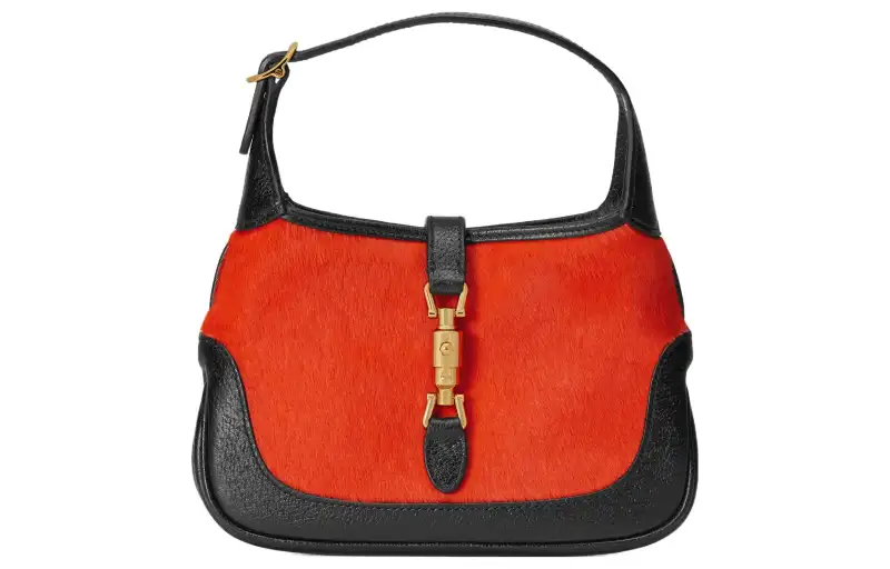 GUCCI Jackie 1961 Plush With Leather Crescent Shoulder Bag Shoulder Bag Women's