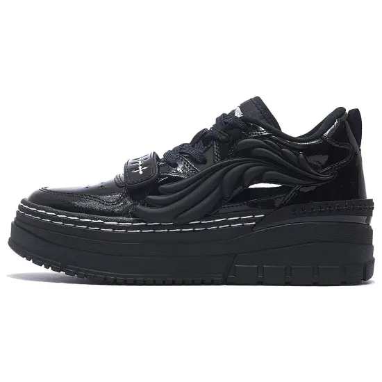 Smfk X LINING Wave Skateboard Shoes Women's Low-Top Black