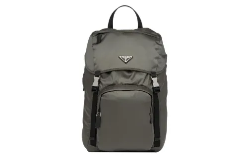 PRADA Recycled Nylon With Saffiano Leather Backpack Men's Forest Green