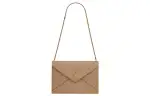 SAINT LAURENT GABY Lambskin Envelope Bag, Crossbody Bag, Shoulder Bag Women's Taupe