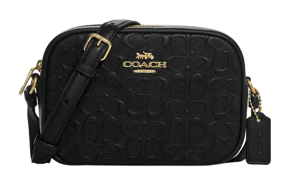 COACH Jamie Smooth Calfskin Camera Bag, One Shoulder Bag Crossbody Bags Mini Women's Black