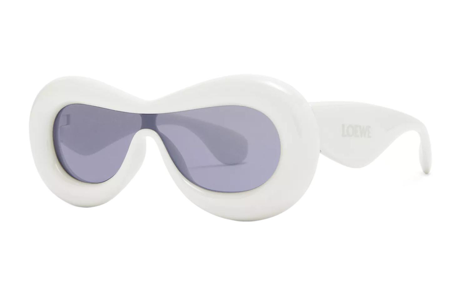 LOEWE Plate Frame Oval Sunglass Unisex White
