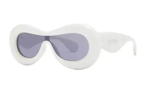 LOEWE Plate Frame Oval Sunglass Unisex White