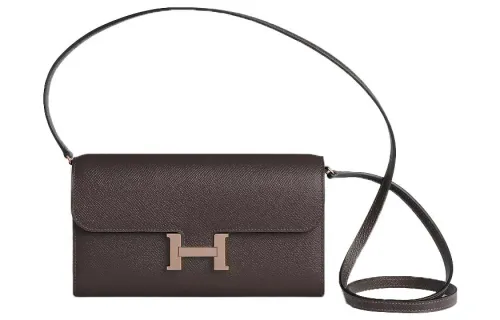 HERMES Constance To Go Rose Gold Buckle Epsom Leather Crossbody Bags Regular Women's 46 Ebony