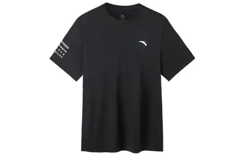 ANTA T Shirts Men's Black Crew Neck Moderate Straight Fit