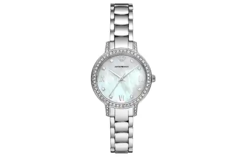 EMPORIO ARMANI Armani, quartz watch strap stainless steel, dial, fashionable women's watch, quartz mechanism, simple and elegant design
