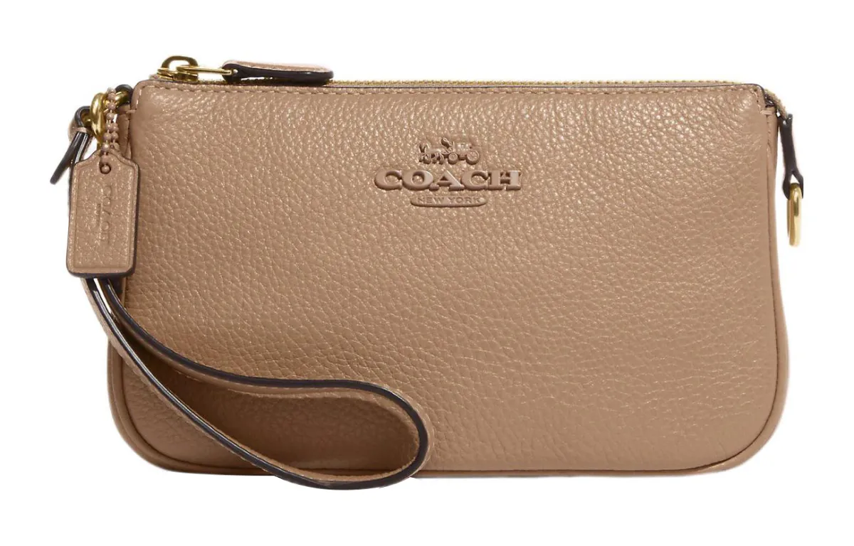 COACH Nolita Refined Pebble Leather Shoulder Bag, Handbag, Clutch Medium Women's Milk Tea Brown