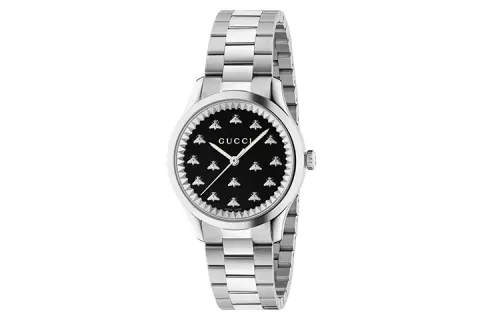 GUCCI G Timeles Collection Wrist Watches Quartz Movement Stainless Steel Watchband Black Dial Women's