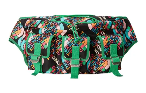 GUCCI The North Face Collaboration Nylon Sling Bag, Fanny Pack Large Men's Green/Black