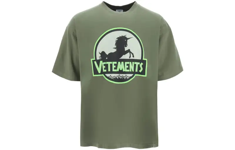 Vetements T Shirts Men's Green Crew Neck