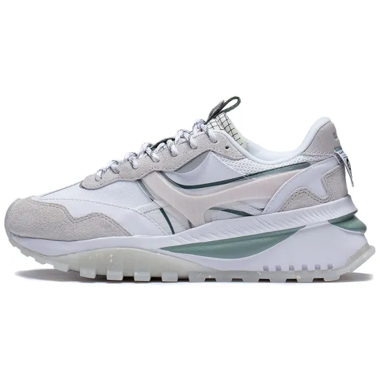 LINING Fangyuan EVO Casual Shoes Women's Low-Top Standard White Sand Gray