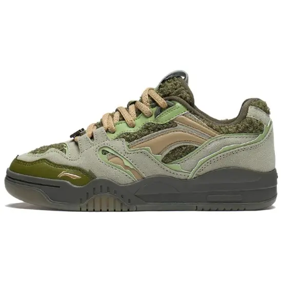 LINING Yuebai Skateboard Shoes Unisex Low-Top Pine Needle Green