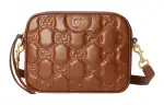 GUCCI GG Matelassé Leather Camera Bag Small Square Bag Shoulder Bag, Handbag Small Women's Light Brown