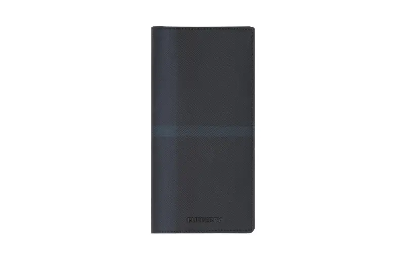 Burberry Calfskin Wallet Men's Dark Charcoal Blue
