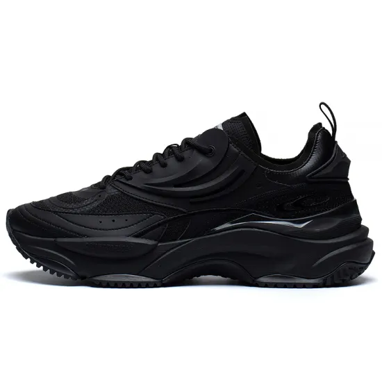 LiNing CF Cushioning Anti Slip And Wear Resistant Low Top Sports Casual Shoes Men's Black