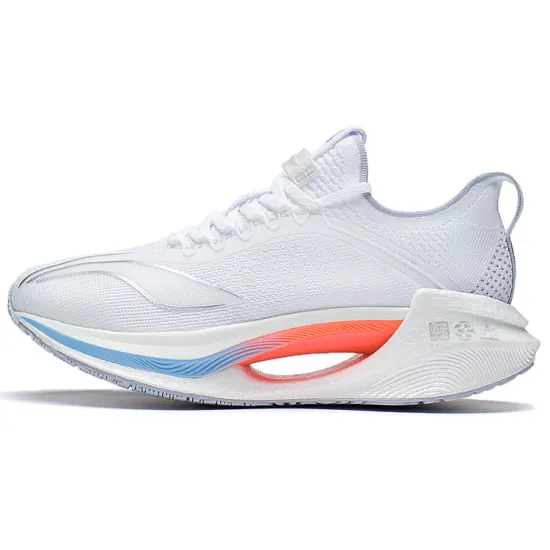 LiNing Jueying Essential Cushioning Breathable Rebound Low Top Casual Running Shoes Men's White Silver
