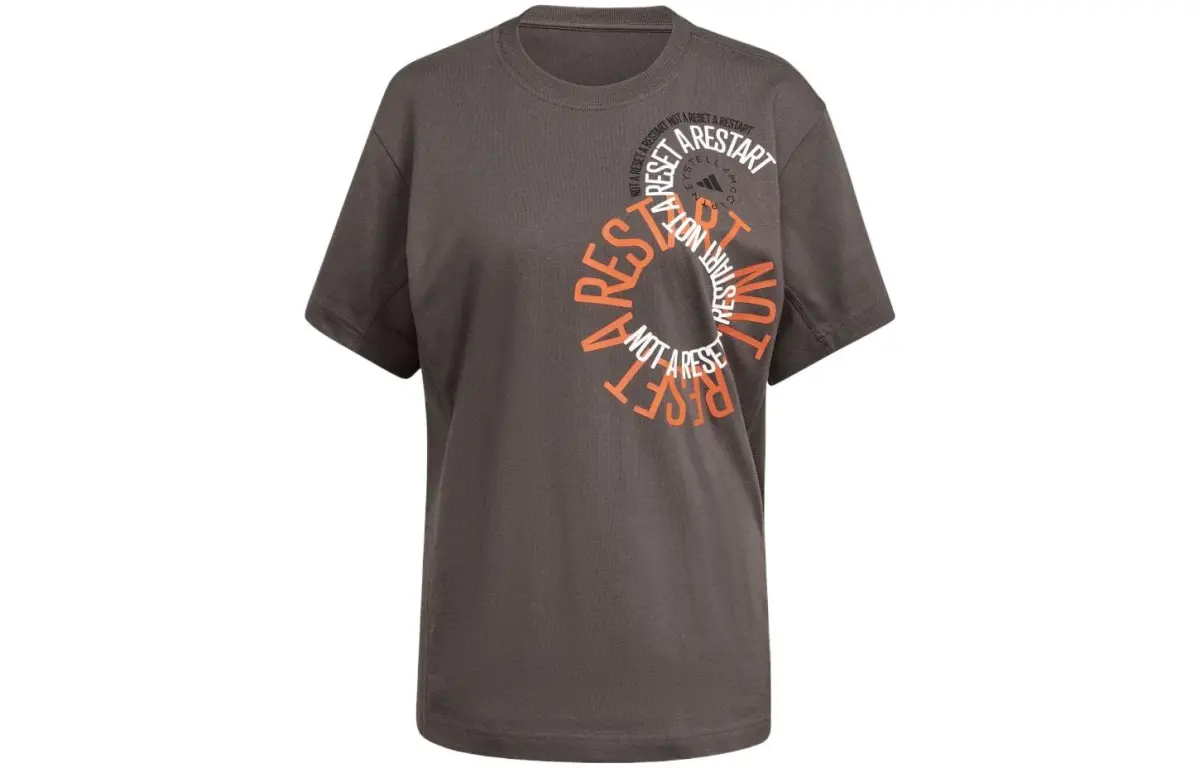 Adidas T-Shirts Unisex Brown Crew Neck Moderate