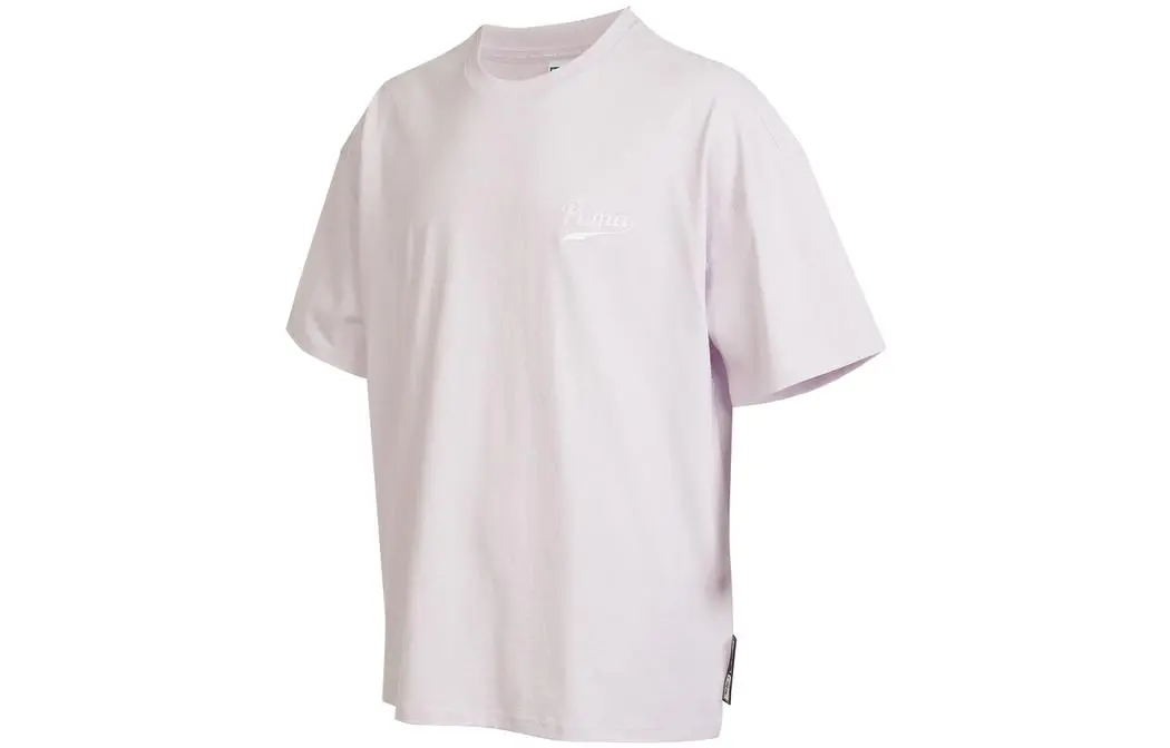PUMA T-Shirts Men's Light Pink Crew Neck Moderate Straight Fit