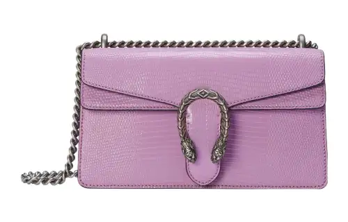 GUCCI Dionysus Lizard Skin Bacchus Bag, Crossbody Bag, Shoulder Bag Women's Light Purple