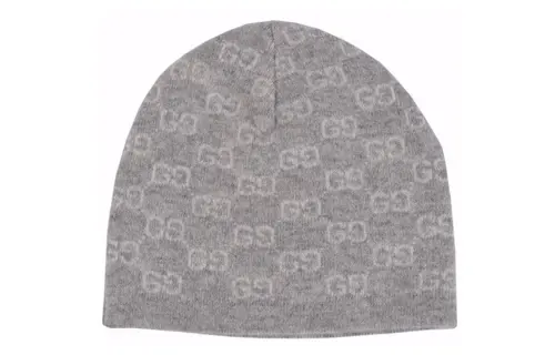 GUCCI Classic Logo Print Knit Beanie Unisex