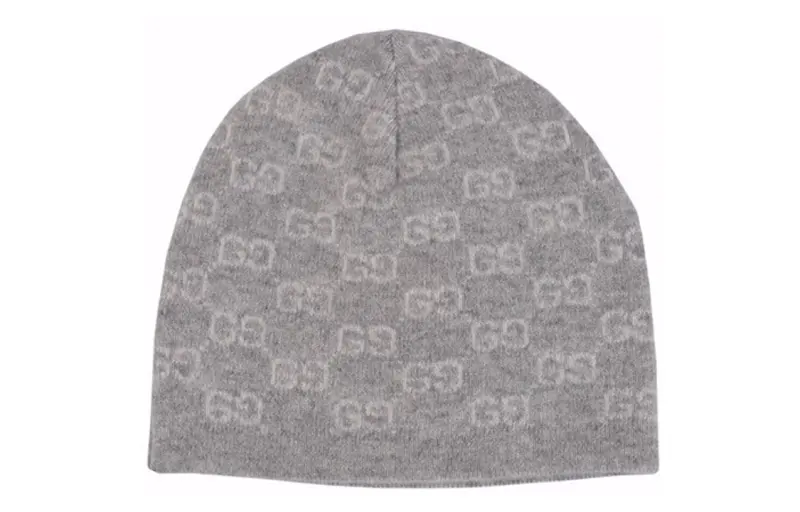 GUCCI Classic Logo Print Knit Beanie Unisex