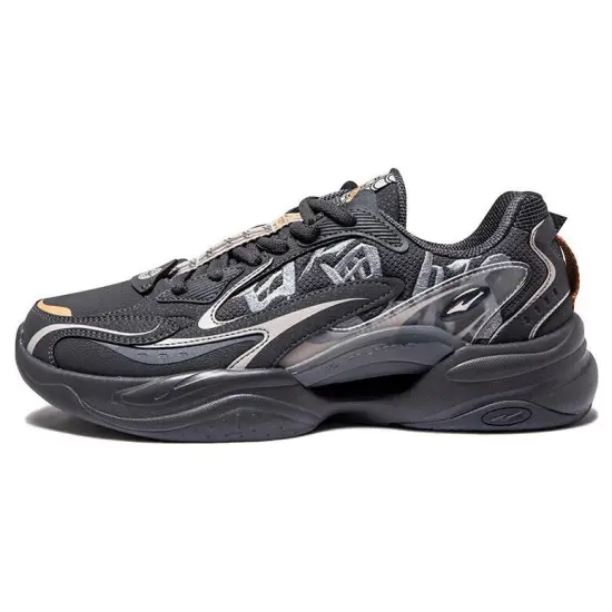 Erke Kunlun Five Elements Anti-Slip Wear-Resistant Low-Top Sports Casual Shoes Carbon Gray