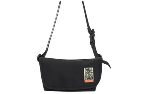 Anta Life Collection Nylon PU Shoulder Bag, Crossbody Bag Regular Unisex Basic Black
