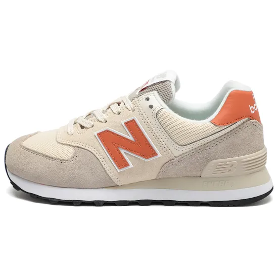 New Balance 574 Calm Taupe Orange Women's