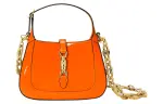 GUCCI Jackie 1961 Patent Leather Crescent Shoulder Bag Shoulder Bag Mini Women's Orange