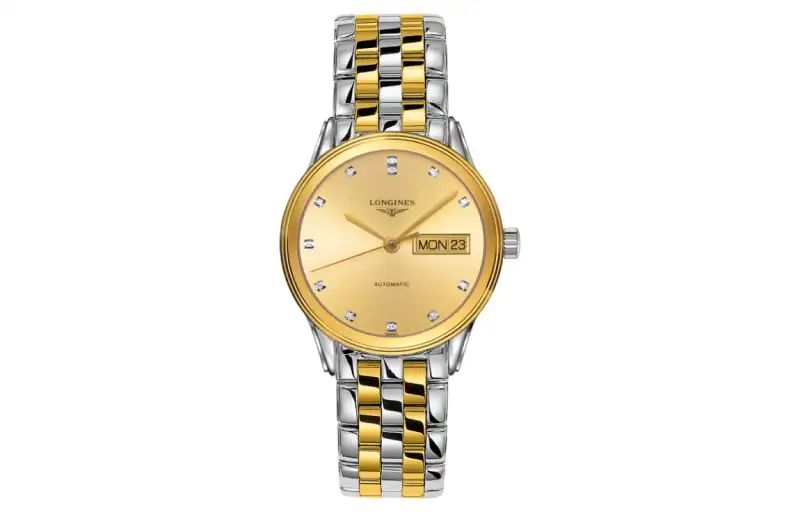 LONGINES Military Flag Collection Automatic Mechanical Movement Men's Watch Gold Dial