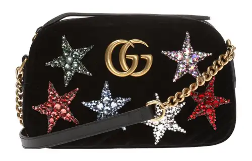 GUCCI GG Marmont Velvet Camera Bag, Shoulder Bag, Crossbody Bag Small Women's Black